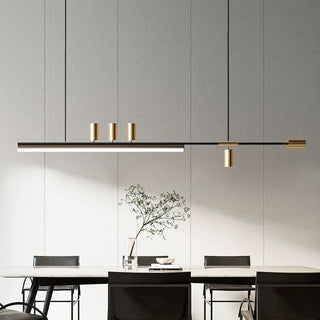 Arisha Longueur Moderne LED Suspension Noir Métal Salle À Manger