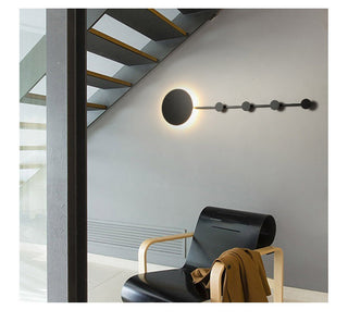 Arisha Porte-manteau Applique Murale Linéaire Moderne, Métal, Noir/Blanc, Chambre