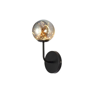Valentina Applique Murale Bulle Ronde Moderne LED Métal Verre Noir/Or Salon/Chambre à Coucher
