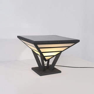 Ray Lampe de Poteau Triangle Moderne, Métal, Noir/Blanc,  Jardin