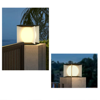 Aria Lampe de Poteau Lune Moderne, Métal/Acrylique, Noir, Cour