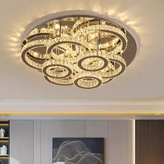 Kristy Design Italien LED Plafonnier Anneau Moderne Métal/Cristal Or Chambre à Coucher/Salle à Manger