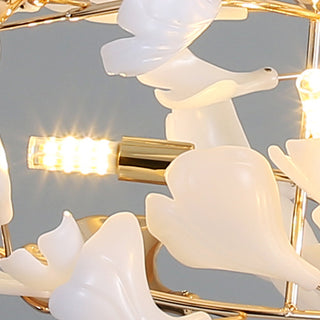 Tirex Suspension Feuille/Multi Moderne Métal/Céramique Doré/Blanc Salon-Luire