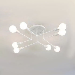 Valentina Plafonnier Linéaire Moderne, Métal/Verre, Blanc/Noir/Doré, Salon
