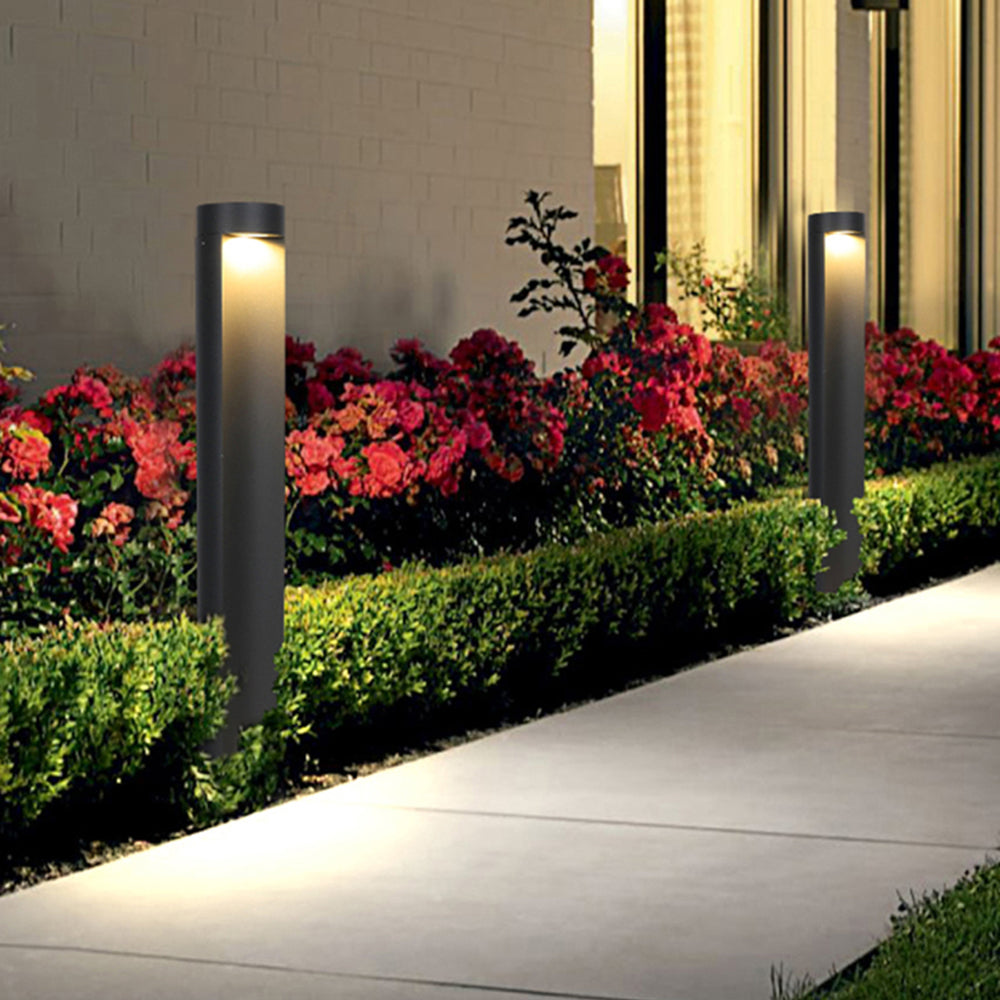 Ray Moderne Lampadaire Extérieur LED Noir Métal/Verre Jardin Couloir