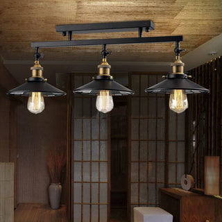Arisha Industriel LED Plafonnier Dôme Noir Métal Salon Alle à Manger