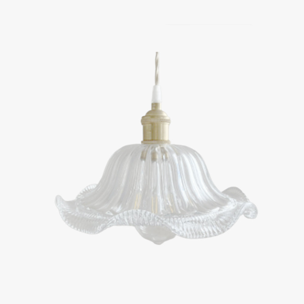 Valentina Luminaires Suspensions Art Deco Floral Vintage Métal/Verre Doré/Clair Salon/Chambre à Coucher