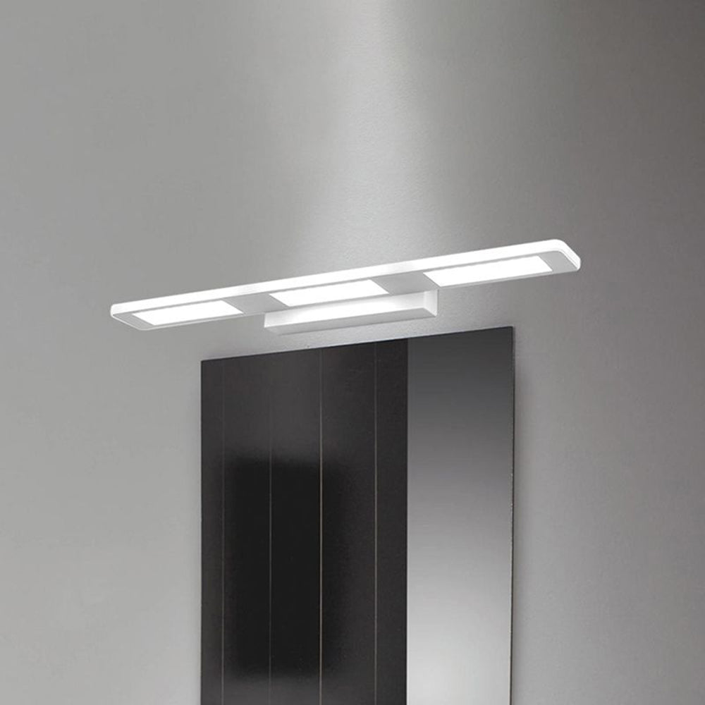 Arisha Applique Murale à Miroir Rectangulaire Design LED Moderne Métal Acrylique Blanc Salle de Bain
