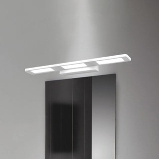 Arisha Applique Murale à Miroir Rectangulaire Design LED Moderne Métal Acrylique Blanc Salle de Bain