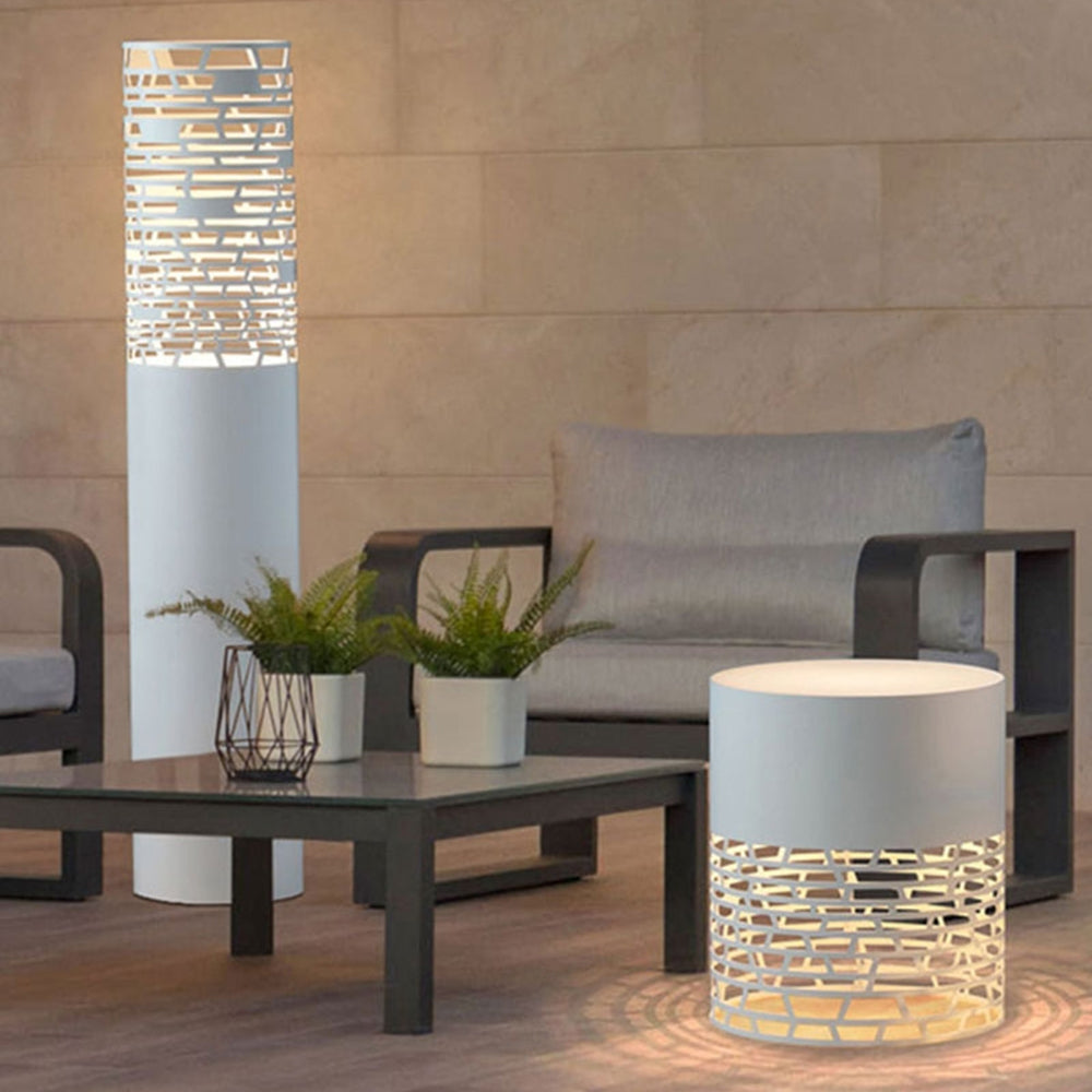 Ray Ronde  LED Lampe de Table Blanc Métal/Acrylique Extérieur Jardin