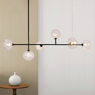 Valentina Moderne LED Suspension Noir Métal Verre Salon Chambre à coucher