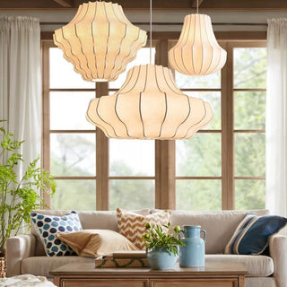 Ritta Design Italien Luminaires Suspensions Moderne Métal Soie Blanc Salle à Manger