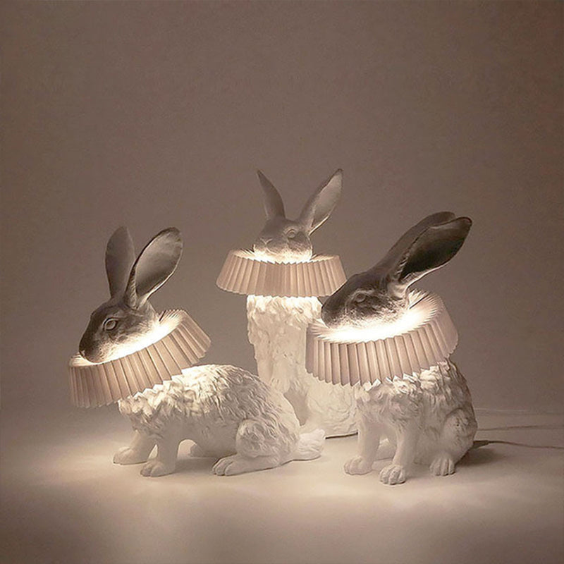 Lampe de Table lapin Moderne, Résine, Blanc, Salon