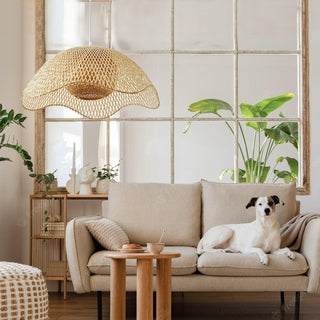 Ritta Tissu Osier Suspension Bambou Chambre à Manger Salle à Manger