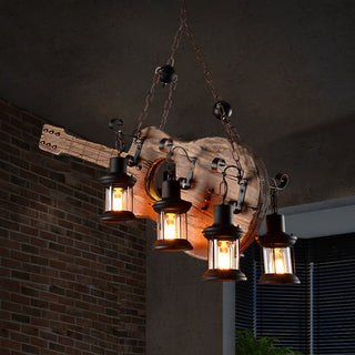 Epoch Suspension Guitare Industrielle, Metal/Bois, Noir/Bois, Chambre