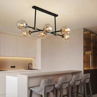 Valentina Moderne LED Suspension Noir Métal Verre Salon Chambre à Coucher