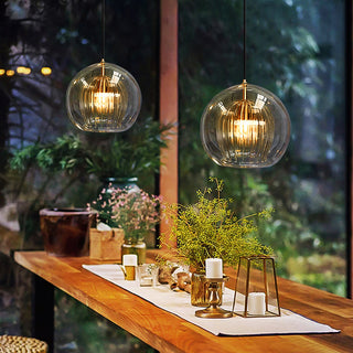 Eronix Suspension Bulle Nordique Verre Transparent/Doré Salon/Chambre-Luire
