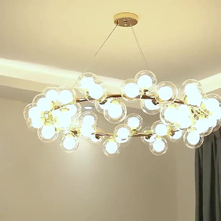 Valentina Luminaires Suspensions Design LED Art Deco Métal Verre Or Chambre à Coucher/Salon