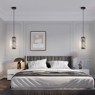 Kristy Suspension Cylindre/Multi Cristal, Métal/Cristal, Doré/Noir, Salon