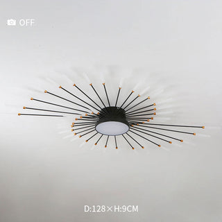 Riroven Plafonnier Feu d'Artifice Linéaire Moderne Noir/Doré-Luire