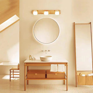 Muto Applique Murale Linéaire Moderen, Bois/Verre, Bûche, Salle de Bain