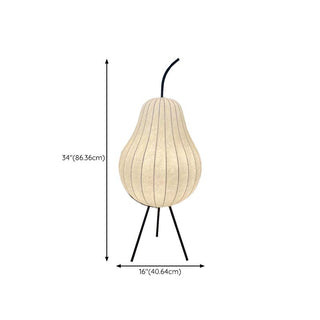 Ritta Lampadaire Poire Art Deco, Métal/Tissu, Beige, Salon
