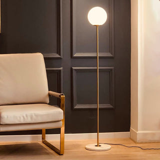 Valentina Design Lampadaire Bulle Simple Métal/Acrylique Doré Salon