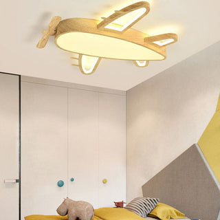 Aria Design LED Plafonnier Avion Moderne Bois/Acrylique Bois/Beige Salon