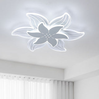Arisha Fleur Moderne LED Plafonnier Blanc Métal Acrylique Salon
