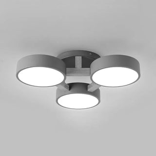 Aria Ronde LED Plafonnier Blanc/Vert/Gris Fumé Métal/Acrylique Salon