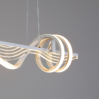 Arisha Style Géométrique Contemporain Linéaire Métal Suspension Blanc/Noir