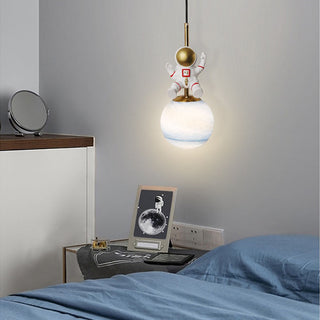 Aria Suspesion Globe Moderne, Metal/Verre, Blanc/Bleu, Chambre
