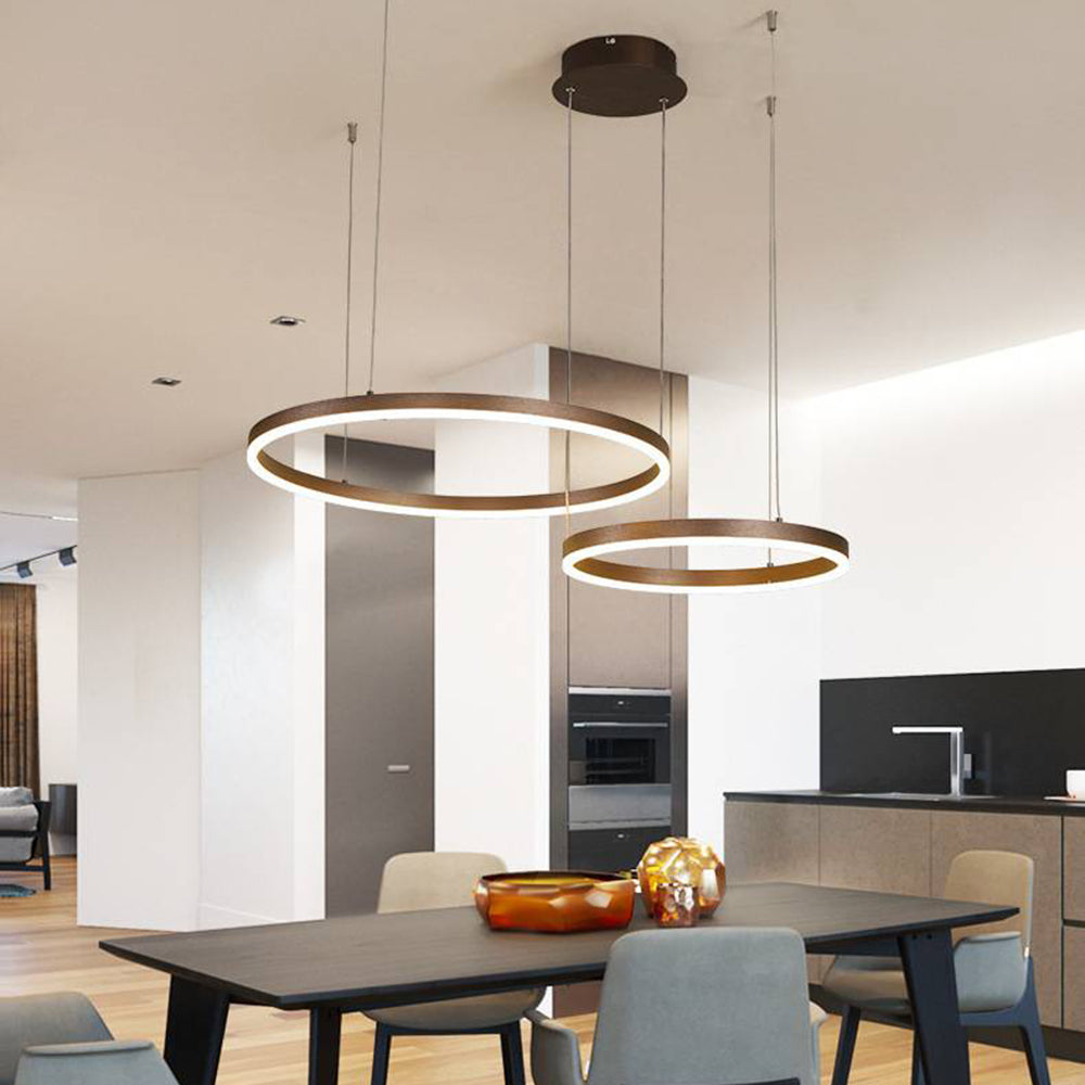 Zorin Suspension Anneau Moderne Métal Noir/Doré/Café Salon-Cielum