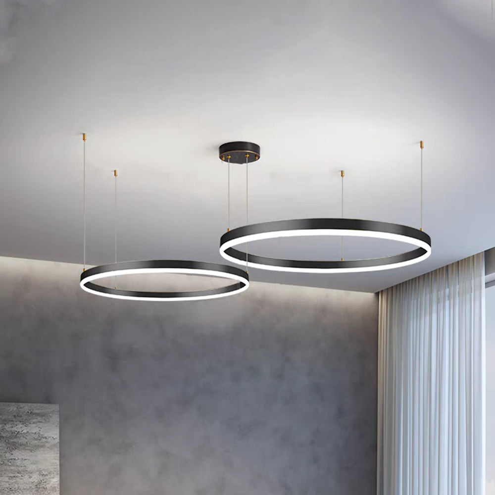 Zorin Suspension Anneau Moderne Métal Noir/Doré/Café Salon-Cielum