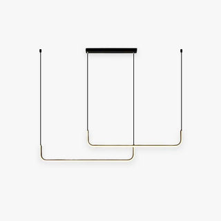 Eldin Suspension Linéaire Minimaliste Or/Noir. Salon-Luire