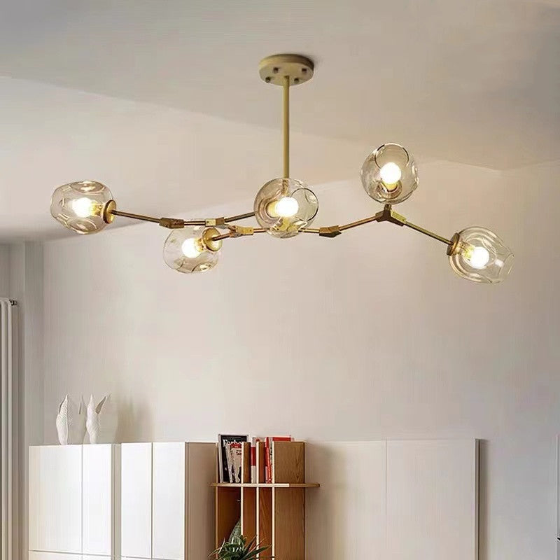 Valentina Suspension Multi Retro, Metal/Verre, Noir/Or, Chambre