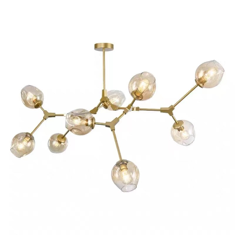 Valentina Suspension Multi Retro, Metal/Verre, Noir/Or, Chambre