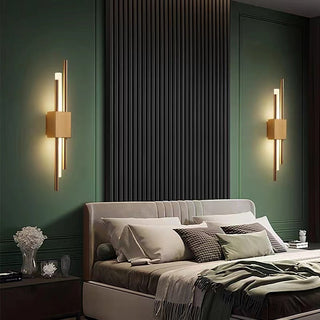 Kazen Applique Murale Linéaire Moderne Marbre. Blanc/Vert/Or. Salon-Luire