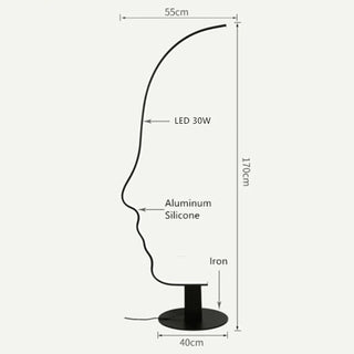Ray Lampe sur pied Led visage de humain postmoderne pour la chambre