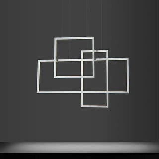 Arisha Lustre Rectangulaire Moderne, Métal/Gel de Silice, Noir/Blanc, Salon
