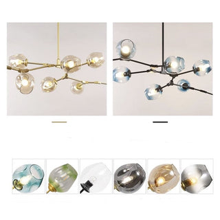 Rurex Suspension Nordique. Verre. Noir/Or. Salon-Luire
