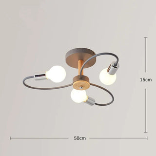 Aria Plafonnier Fleur Nordique, Metal/Verre, Vert/Gris, Chambre
