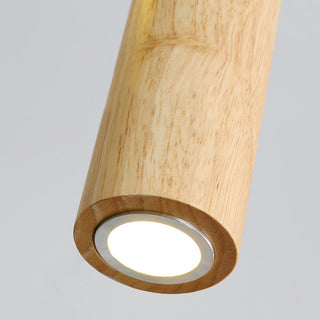 Muto Suspension Cylindre Moderne, Bois/Acrylique, Jaune/Brun, Salon