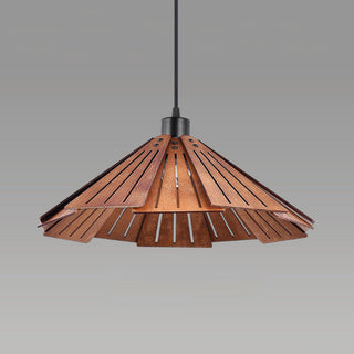 Muto Luminaires Suspension Rétro, Jaune/Brun, Métal & Bois