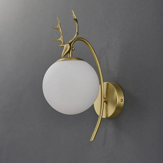 Valentina Applique Murale Bois de Cerf Art-Déco Moderne Métal/Verre Noir/Or Salon