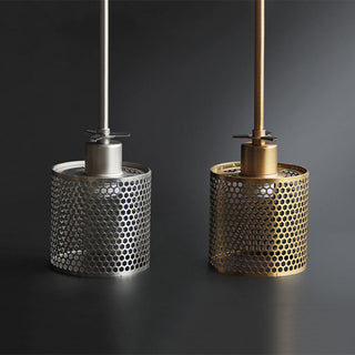 Vorinor Suspension Globe/Cylindre Moderne. Métal/Verre. Doré/Argent. Salon-Luire
