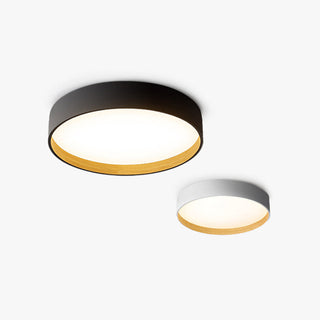 Arisha Plafonnier Rond Moderne, Métal/Acrylique, Blanc/Gris/Noir, Salon