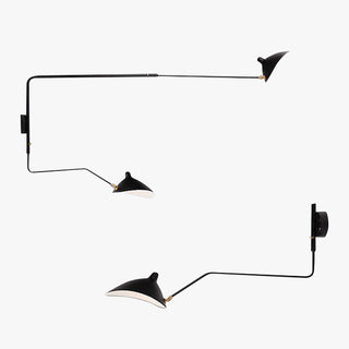 Arisha Simple LED Applique Murale Linéaire Industrielle 1/2 Lumières Métal Noir Salon/Chambre à Coucher
