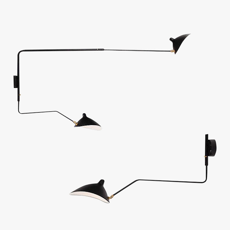 Arisha Simple LED Applique Murale Linéaire Industrielle 1/2 Lumières Métal Noir Salon/Chambre à Coucher