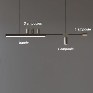 Ray Suspension Linéaire Moderne, Métal, Doré, Salon